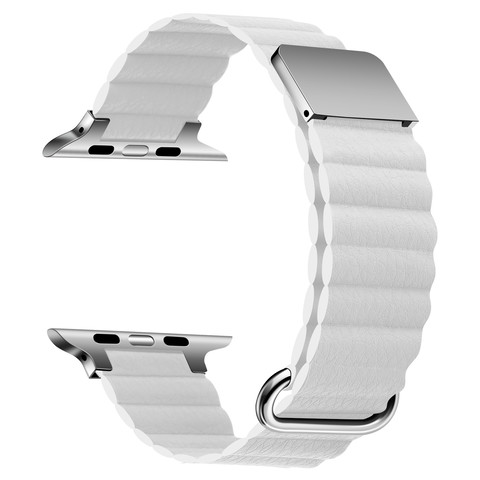 42/44/45мм Кожаный ремешок белого цвета для Apple Watch OEM
