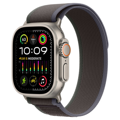 Apple Watch Ultra 2 49mm GPS+Cellular Titanium Case with Blue/Black Trail Loop