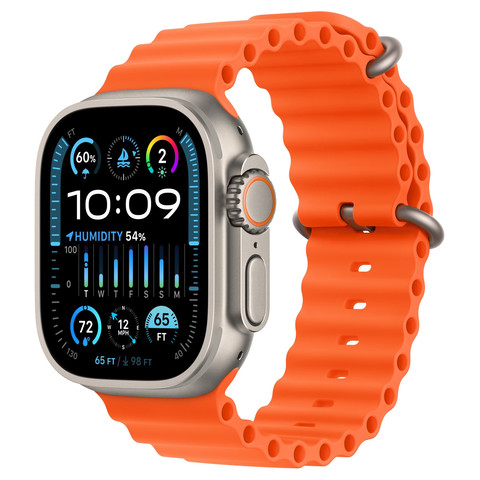 Apple Watch Ultra 2 49mm GPS+Cellular Titanium Case with Orange Ocean Band