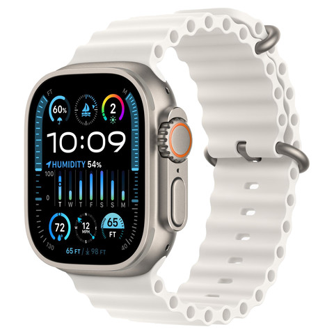 Apple Watch Ultra 2 49mm GPS+Cellular Titanium Case with White Ocean Band