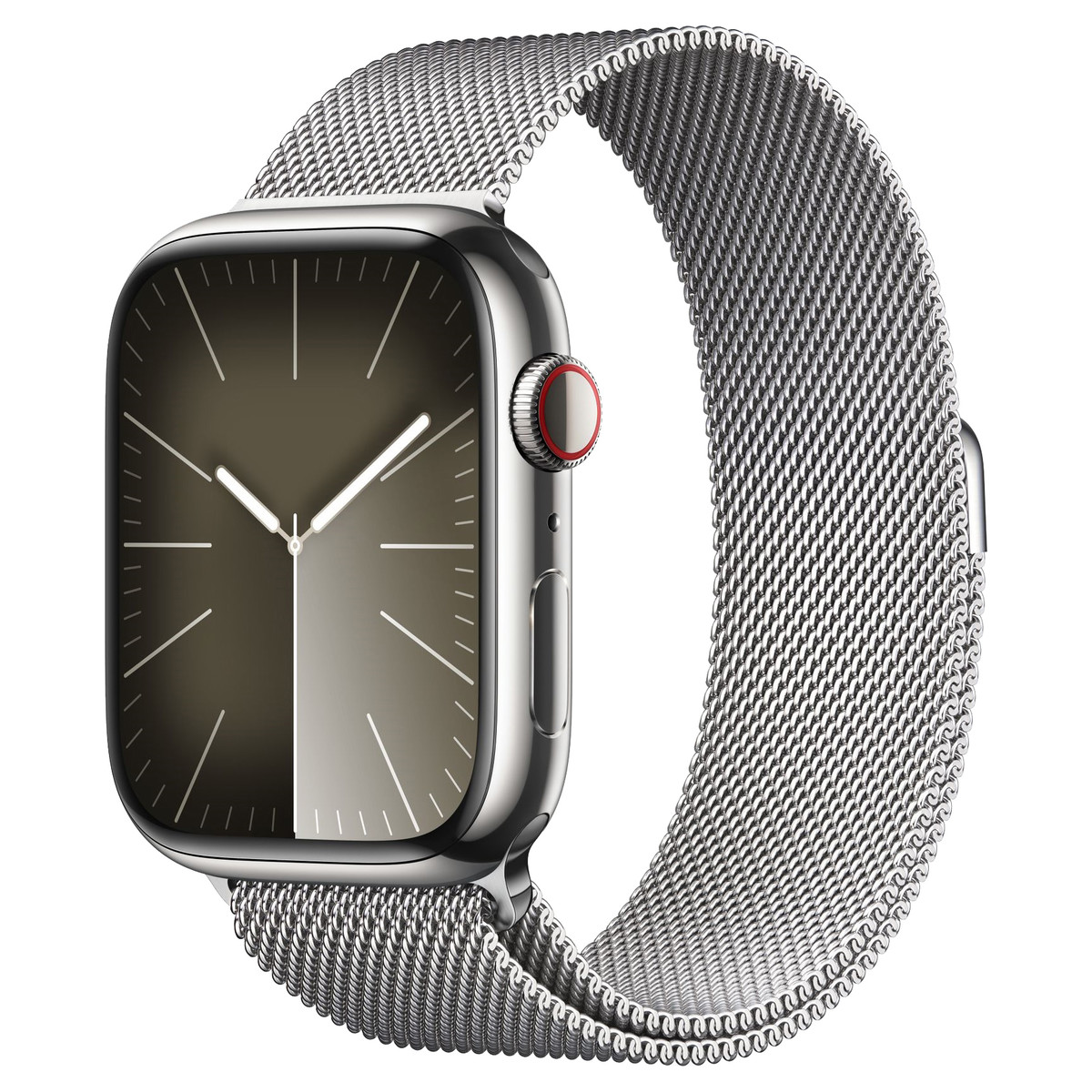 Apple Watch Series 9 41mm GPS+Cellular Silver Stainless Steel Case with Milanese Loop