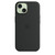 Силиконовый чехол MagSafe для iPhone 15, цвет чёрный