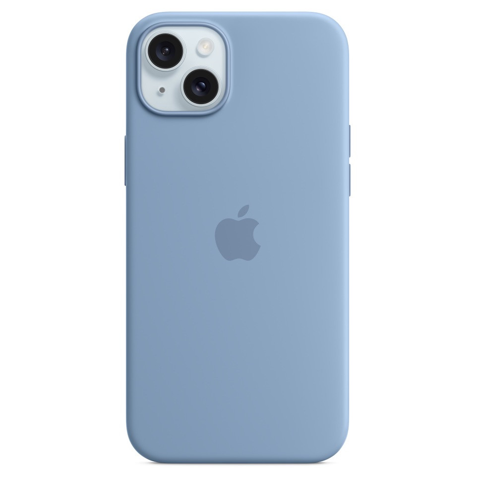 Силиконовый чехол MagSafe для iPhone 15 Plus, цвет зимний синий