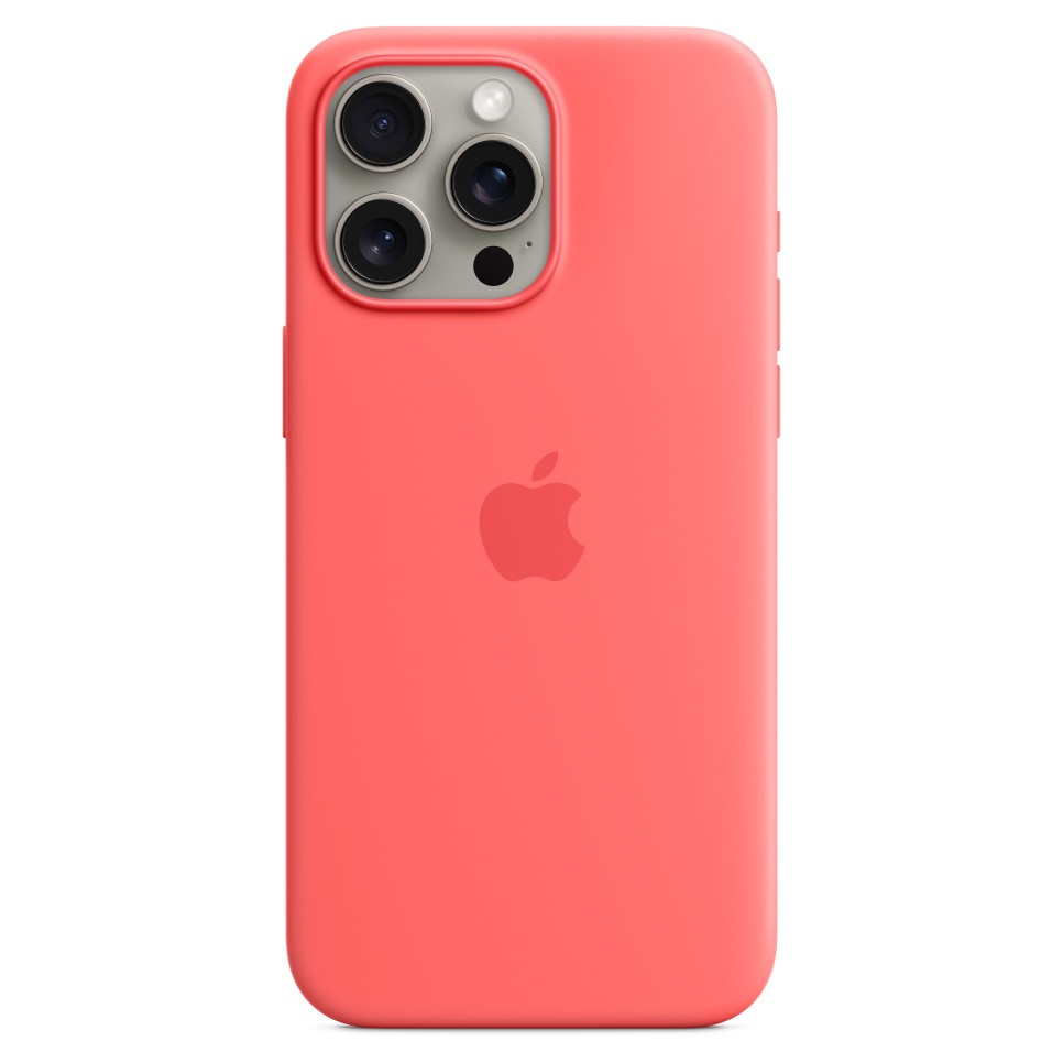 Силиконовый чехол MagSafe для iPhone 15 Pro Max, цвет гуава