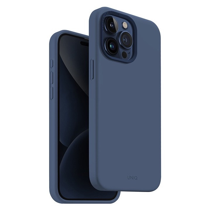Чехол силиконовый Uniq Lino Hue c MagSafe для iPhone 15 Pro, синий