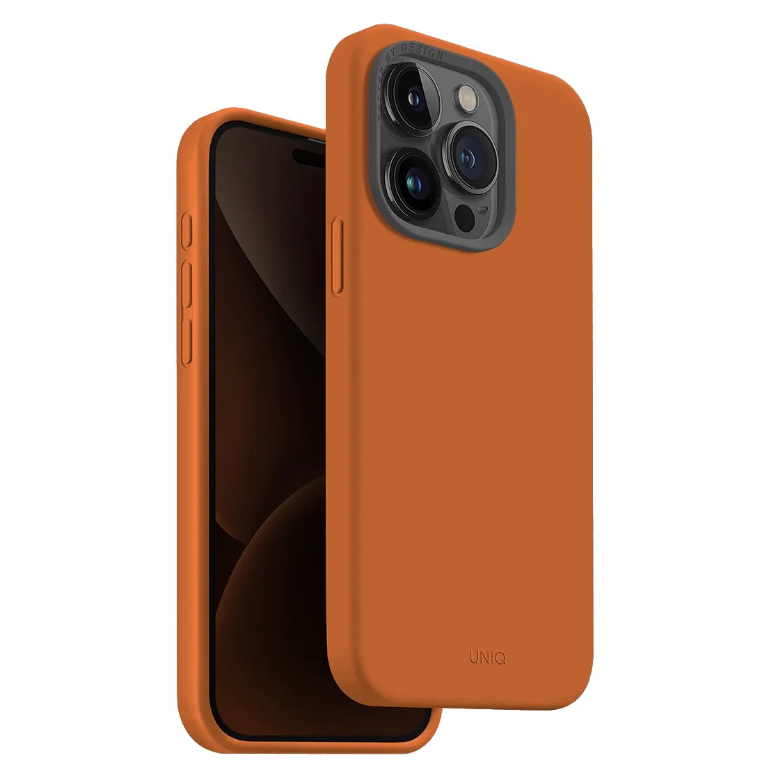 Чехол силиконовый Uniq Lino Hue c MagSafe для iPhone 15 Pro, оранжевый