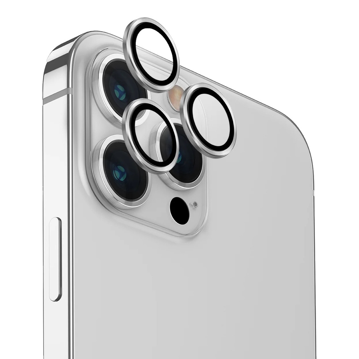 Защита объектива камеры Uniq Optix для iPhone 15 Pro Max, серебристый