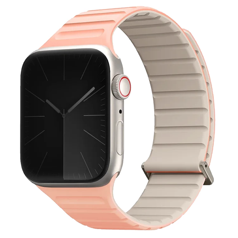 38/40/41мм Cиликоновый ремень Uniq Revix Evo для Apple Watch, розовый/белый