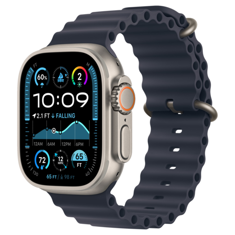 Apple Watch Ultra 2 49mm GPS+Cellular 2024 Titanium Case with Navy Ocean Band