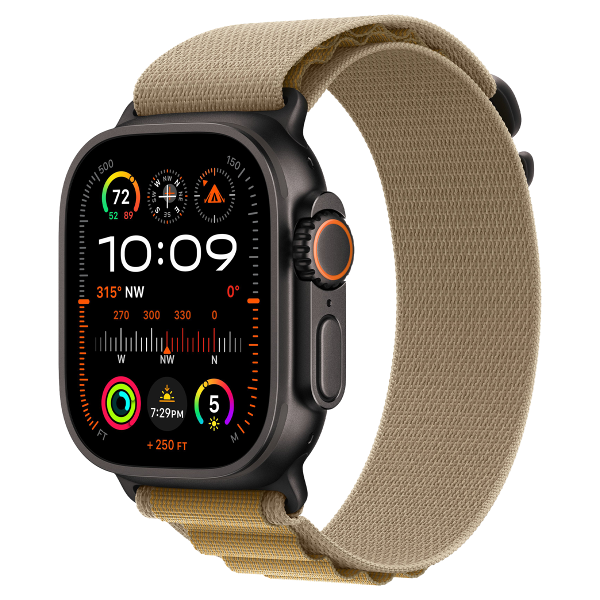 Apple Watch Ultra 2 49mm GPS+Cellular 2024 Black Titanium Case with an Tan Alpine Loop