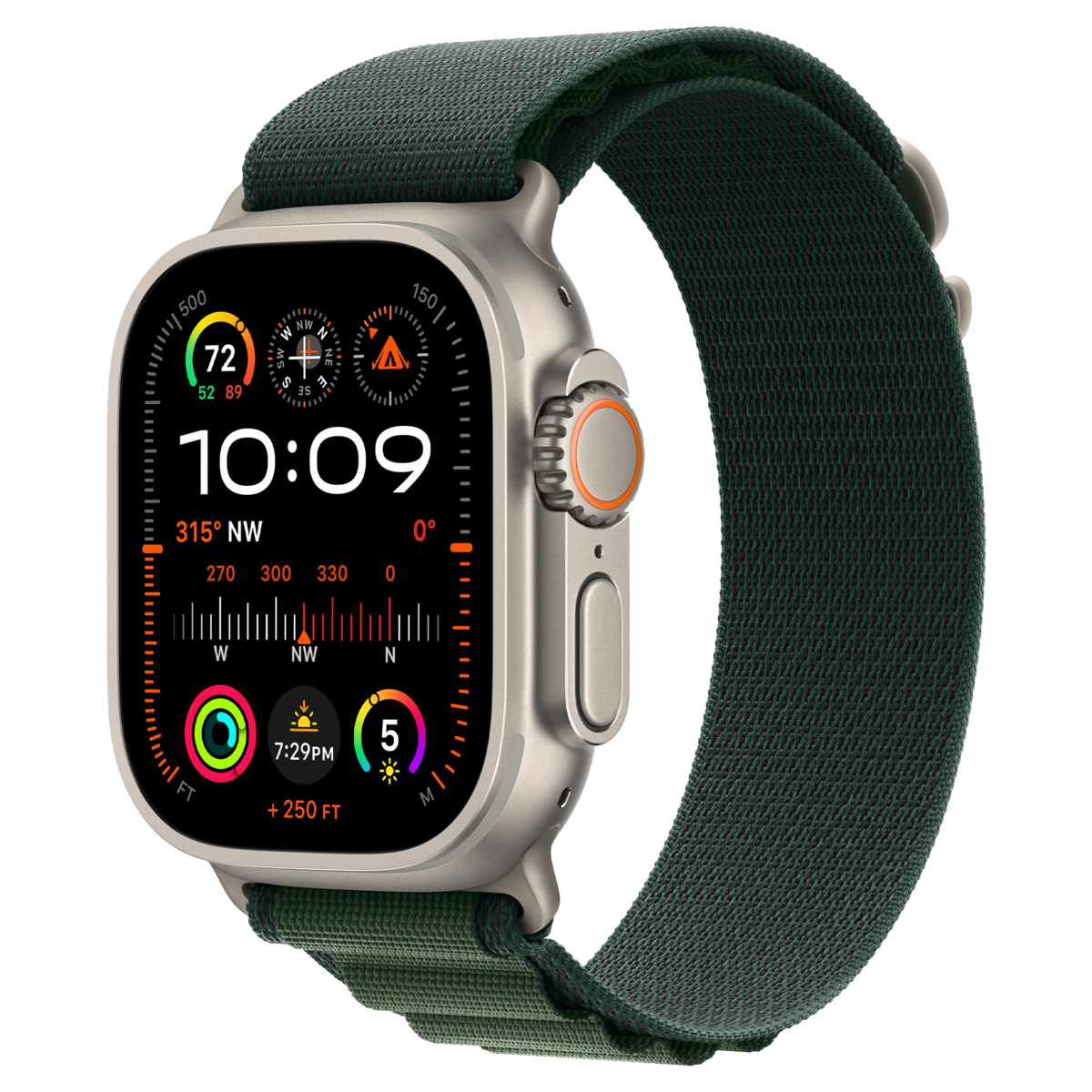 Apple Watch Ultra 2 49mm GPS+Cellular 2024 Titanium Case with Dark Green Alpine Loop