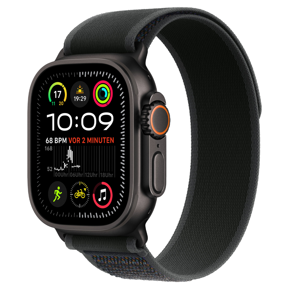 Apple Watch Ultra 2 49mm GPS+Cellular 2024 Black Titanium Case with Black Trail Loop