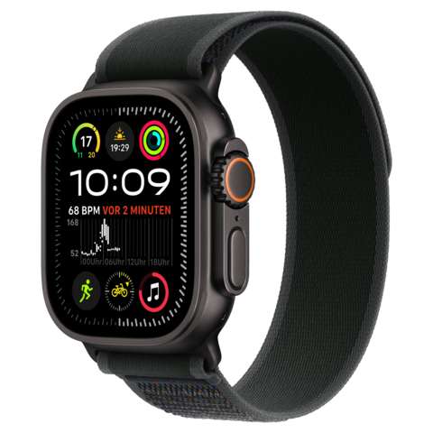 Apple Watch Ultra 2 49mm GPS+Cellular 2024 Black Titanium Case with Black Trail Loop