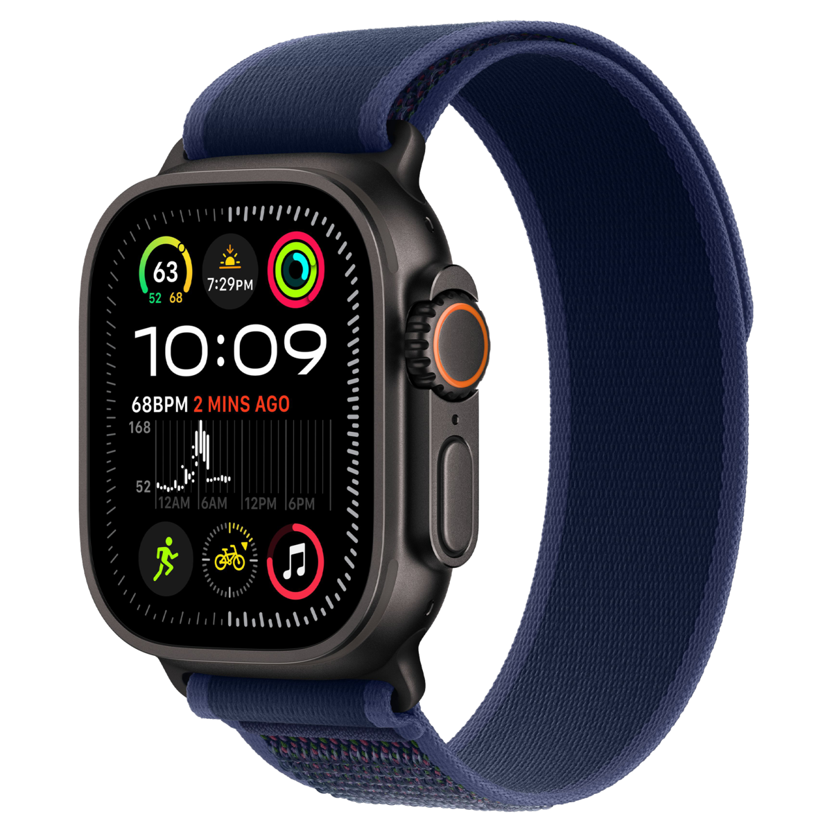 Apple Watch Ultra 2 49mm GPS+Cellular 2024 Black Titanium Case with Blue Trail Loop