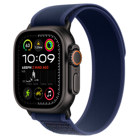 Apple Watch Ultra 2 49mm GPS+Cellular 2024 Black Titanium Case with Blue Trail Loop
