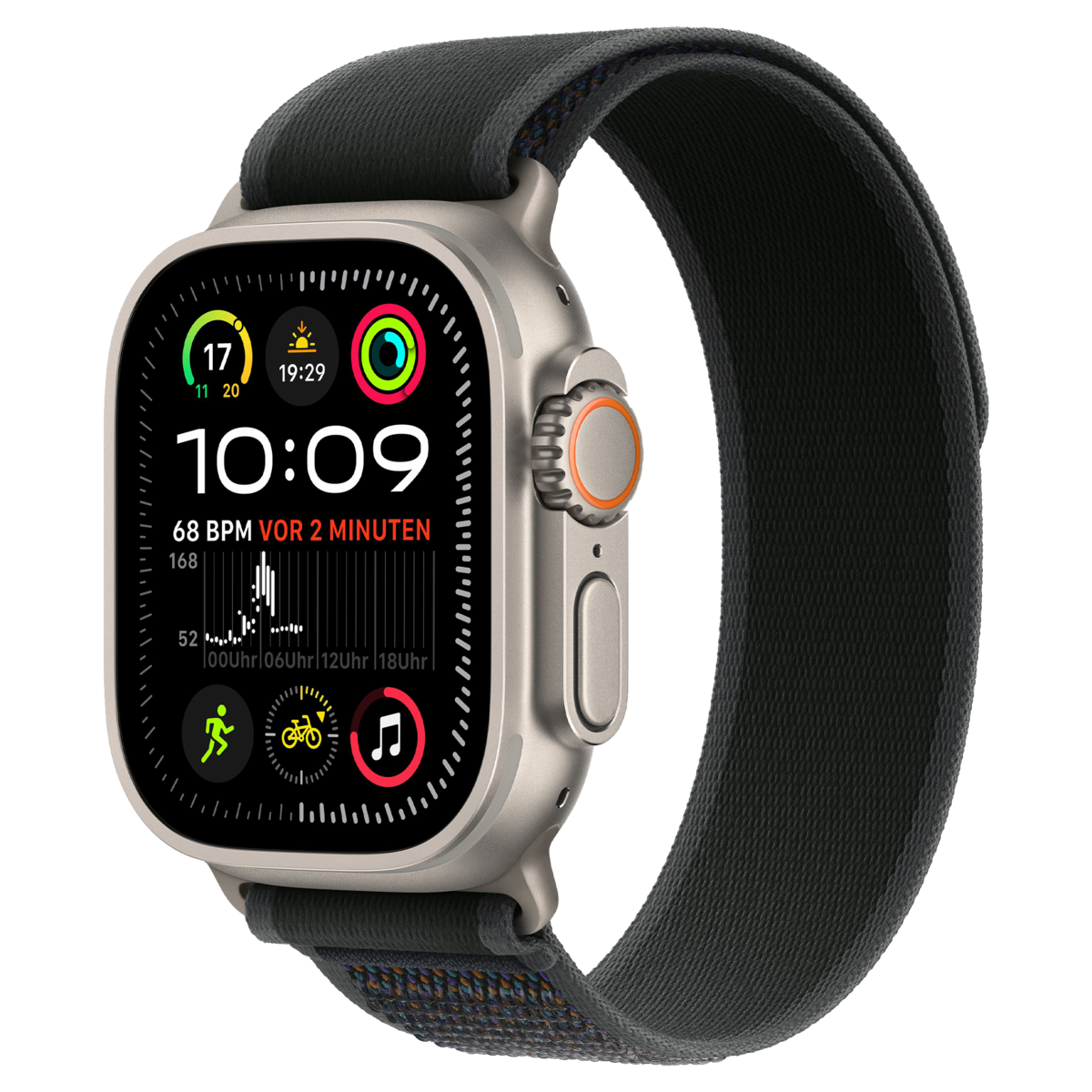 Apple Watch Ultra 2 49mm GPS+Cellular 2024 Titanium Case with Black Trail Loop