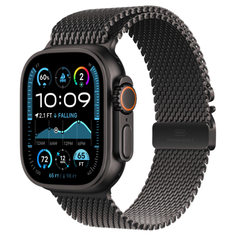 Apple Watch Ultra 2 49mm GPS+Cellular 2024 Black Titanium Case with Black Titanium Milanese Loop
