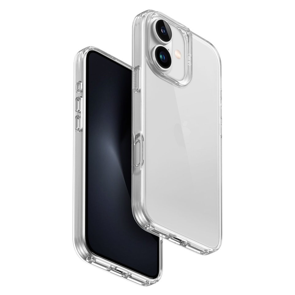 Силиконовый чехол Uniq Hybrid Air Fender для iPhone 16, прозрачный