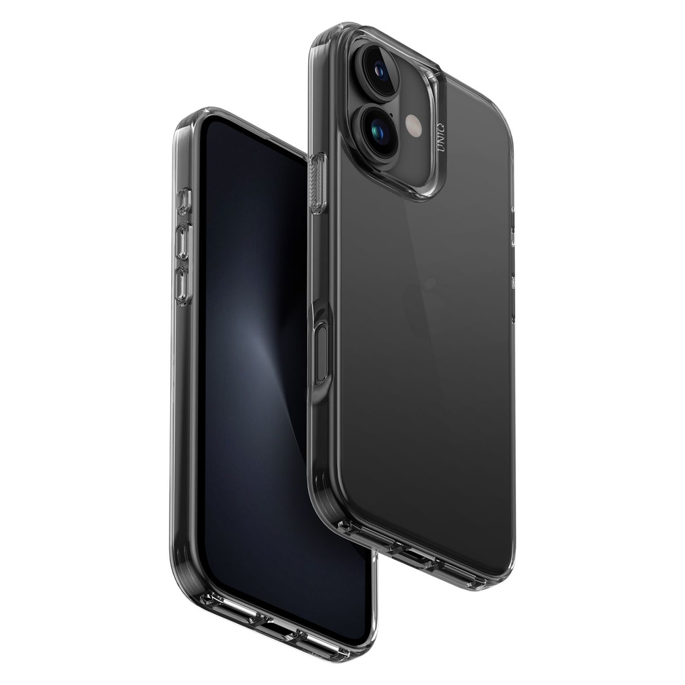 Силиконовый чехол Uniq Hybrid Air Fender для iPhone 16, тёмный