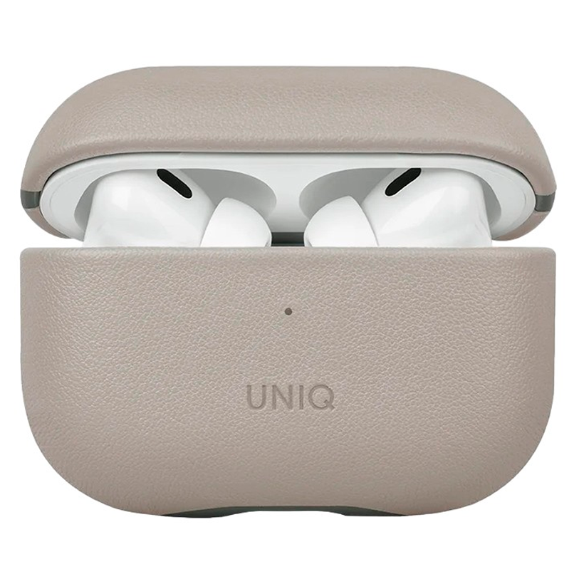 Кожаный чехол Uniq Lyden DS для AirPods Pro 2 (2022), цвет белый/зелёный