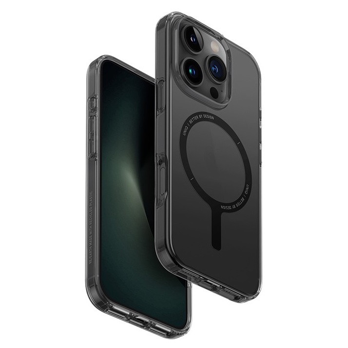 Чехол Uniq Hybrid Clario MagSafe для iPhone 16 Pro, темный