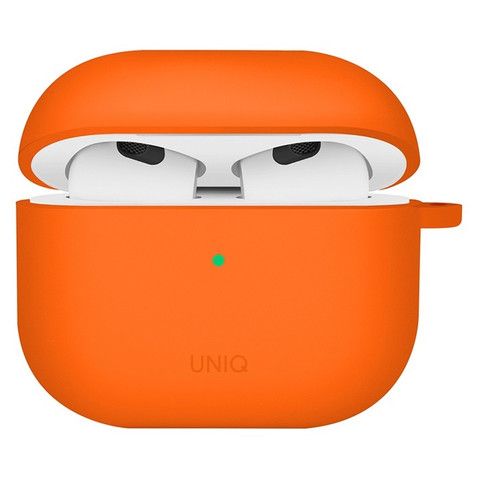Силиконовый чехол Uniq Nexo Active Hybrid Silicon для AirPods 4, цвет оранжевый