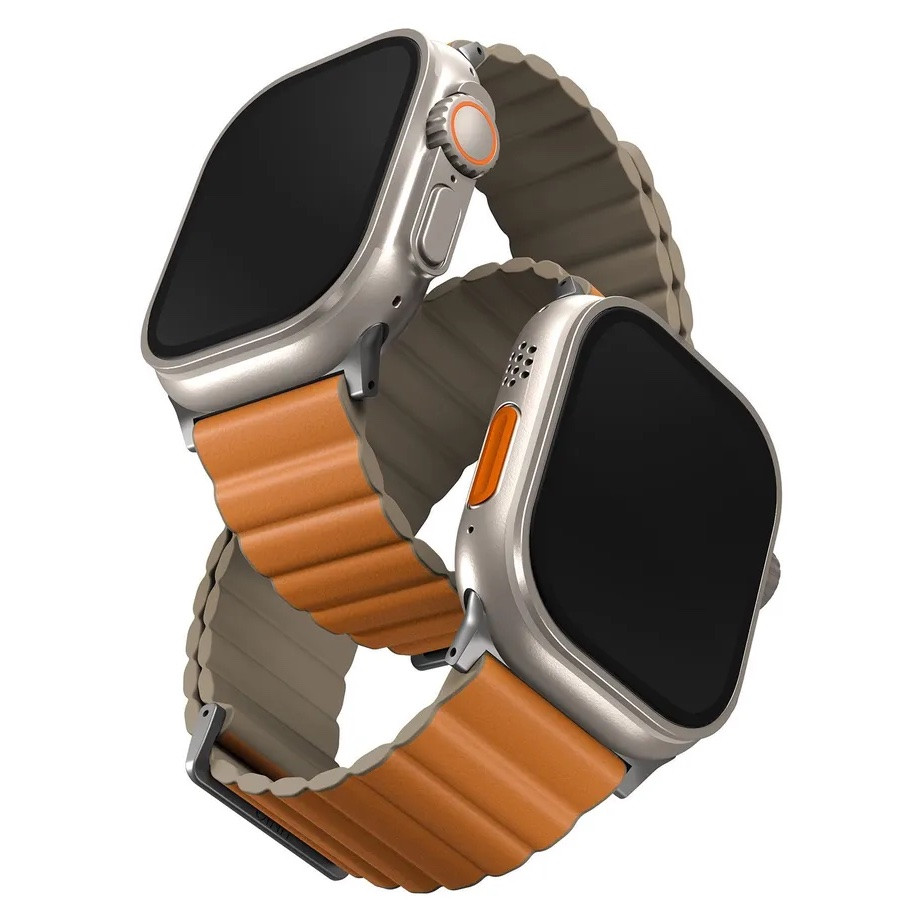 49/45/44/42мм Ремень Uniq Revix Premium для Apple Watch, цвет апельсин/хаки
