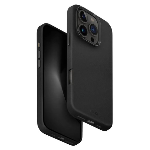 Чехол из кожи Uniq Hybrid Lyden для iPhone 16 Pro, черный