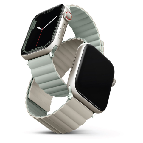 40/41/42 Cиликоновый ремень Uniq Revix для Apple Watch, шалфей/бежевый