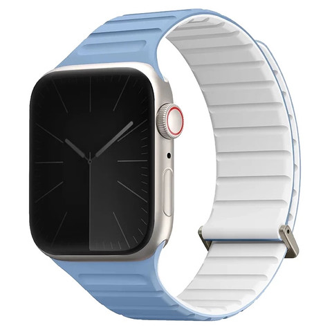 38/40/41мм Cиликоновый ремень Uniq Revix Evo для Apple Watch, синий/белый
