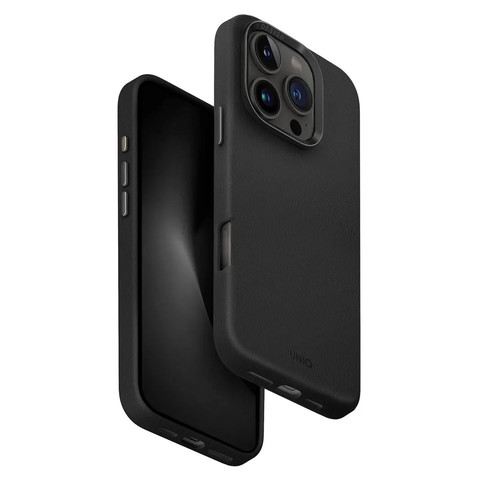 Чехол из кожи Uniq Hybrid Lyden для iPhone 16 Pro Max, черный