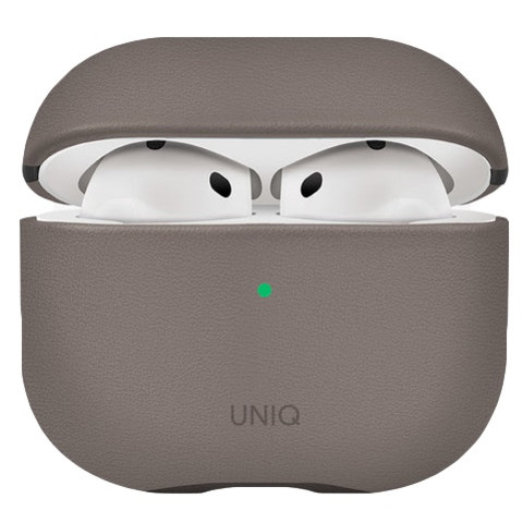 Кожаный чехол Uniq Lyden DS для AirPods 4, цвет серый