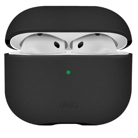 Кожаный чехол Uniq Lyden DS для AirPods 4, цвет черный