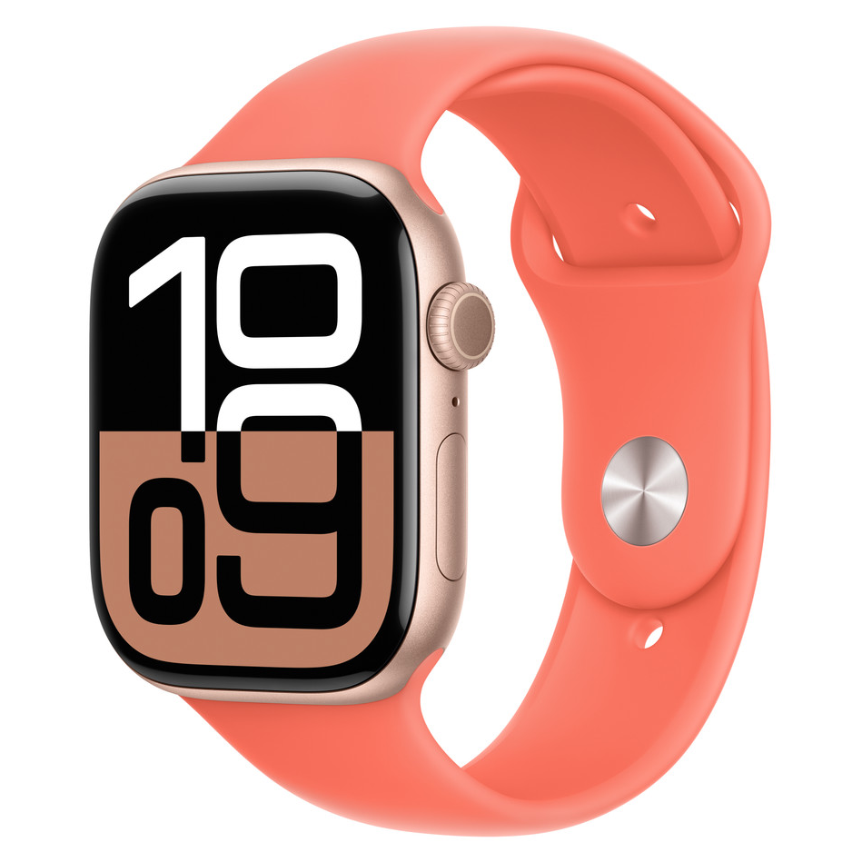 44/45/46mm Силиконовый ремешок для Apple Watch, цвет мандариновый