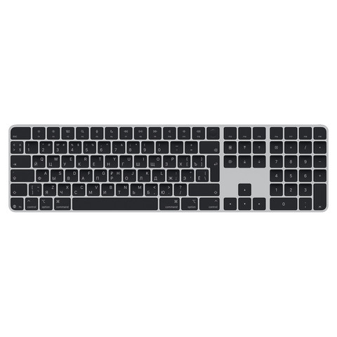 Клавиатура Magic Keyboard с Touch ID и цифровой панелью для моделей Mac с чипом Apple USB-C, русская раскладка, чёрная (MXK83)