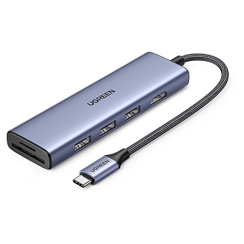 Многопортовый переходник Ugreen CM511 HDMI/USB 3.0*3/SD/MicroSD