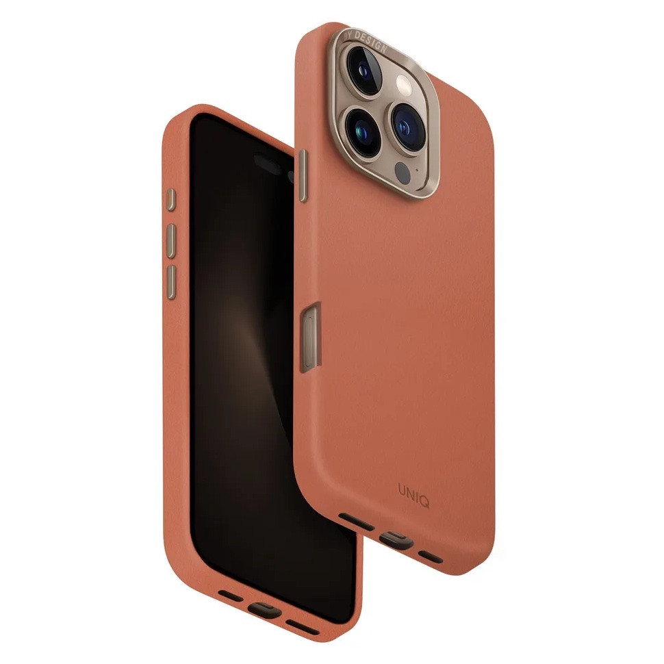 Чехол из кожи Uniq Hybrid Lyden для iPhone 16 Pro, терракотовый