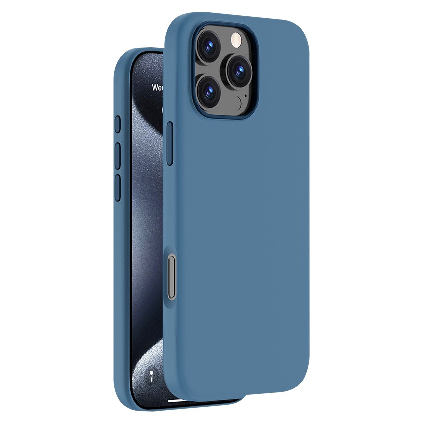 Силиконовый чехол Deppa Liquid Silicone с Magsafe для iPhone 16 Pro Max, синий