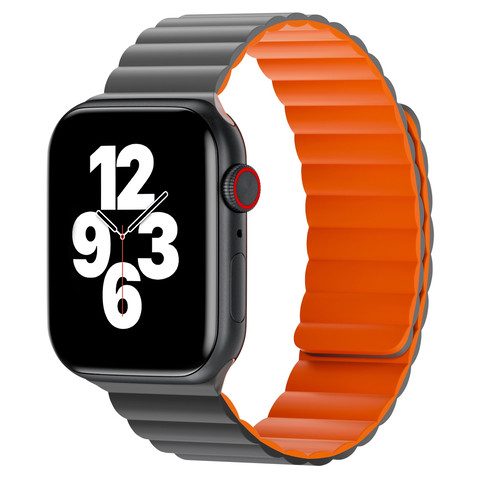 44/45/46/49 Cиликоновый ремень WiWU Magnetic для Apple Watch, серый
