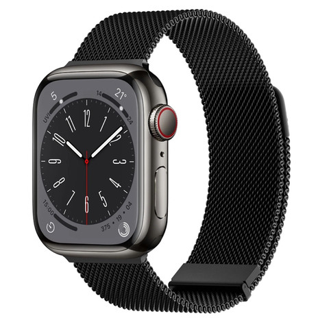 44/45/46мм Миланский сетчатый браслет WiWU для Apple Watch, черный