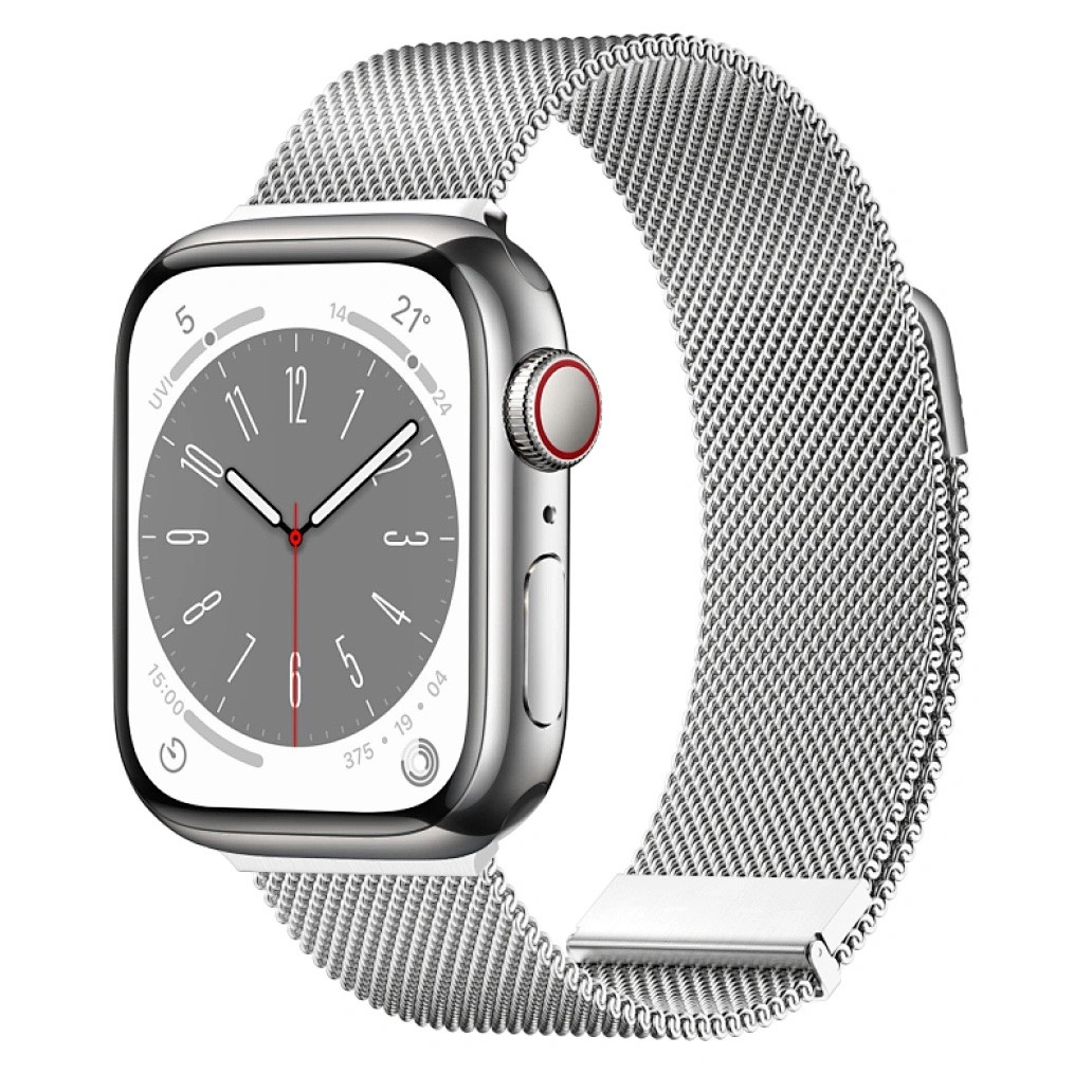 44/45/46мм Миланский сетчатый браслет WiWU для Apple Watch, серебро