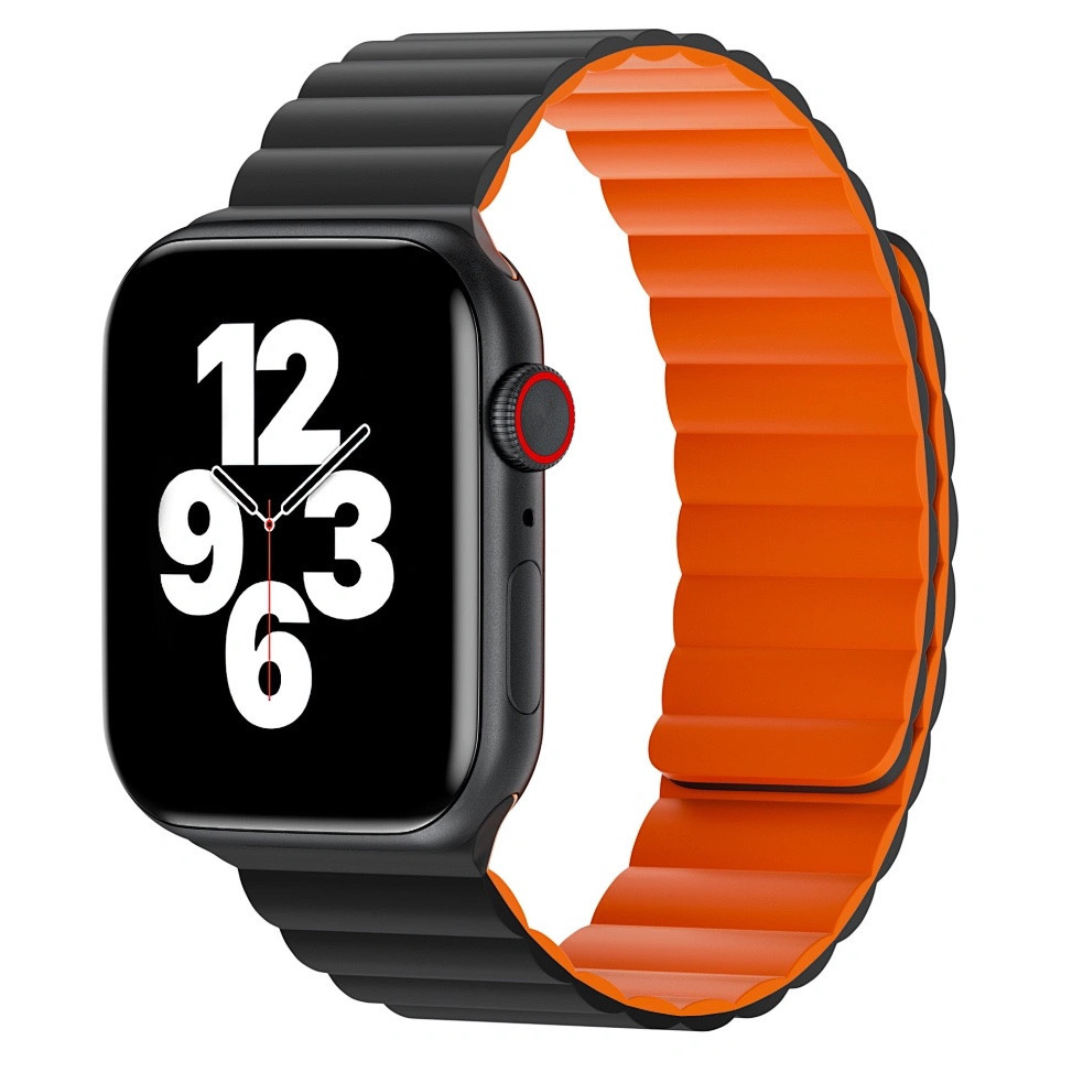 44/45/46мм Cиликоновый ремень WiWU Magnetic для Apple Watch, черный