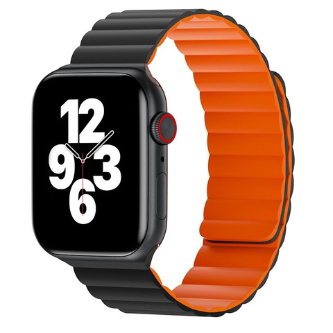 44/45/46мм Cиликоновый ремень WiWU Magnetic для Apple Watch, черный