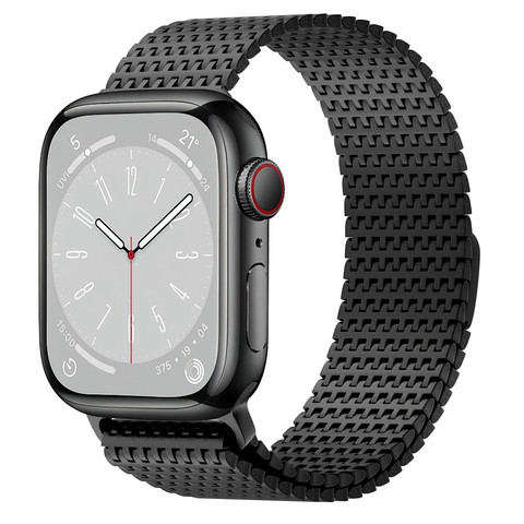 44/45/46/49мм Миланский сетчатый браслет WiWU Domino для Apple Watch, черный