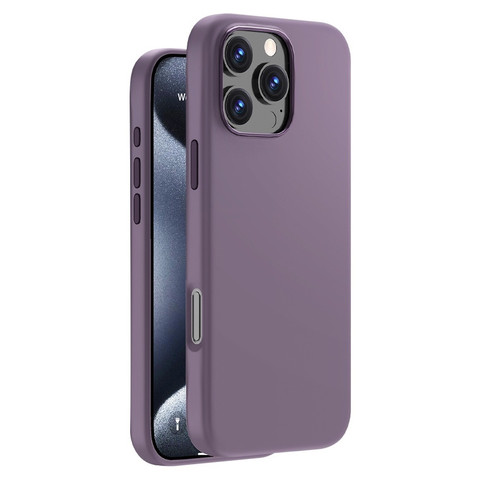 Силиконовый чехол Deppa Liquid Silicone с Magsafe для iPhone 16 Pro, тёмно-фиолетовый