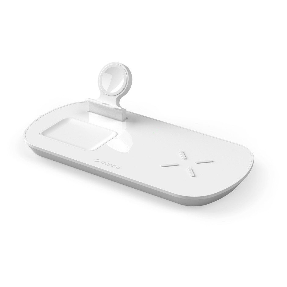 Беспроводное зарядное устройство Deppa Charging Station 3 в 1, 18W, белый