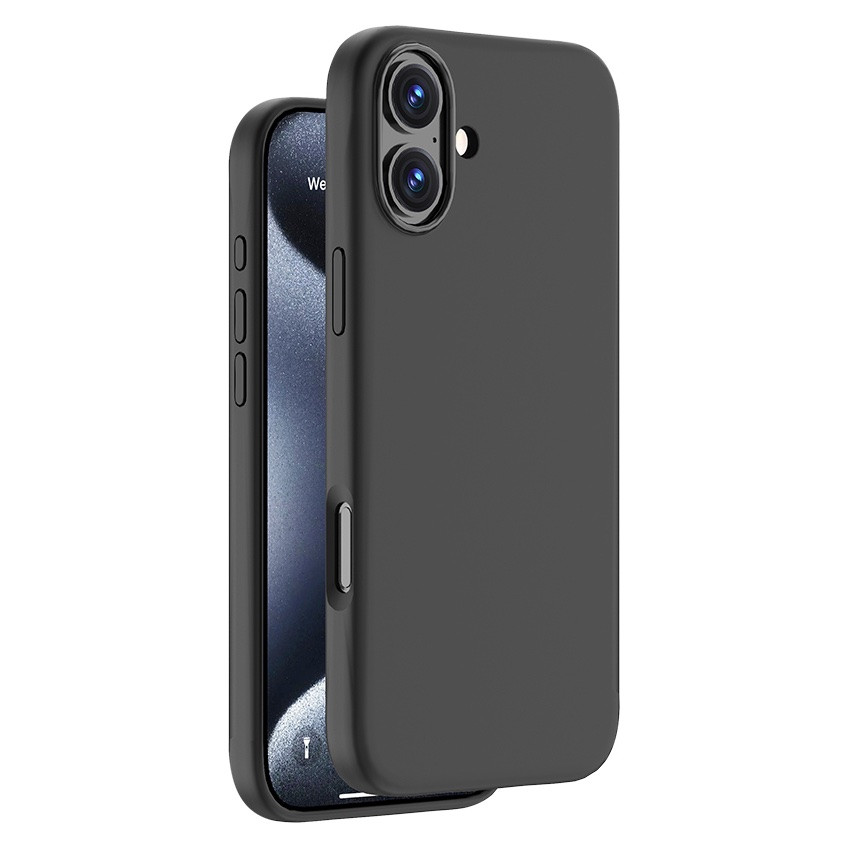 Силиконовый чехол Deppa Liquid Silicone с Magsafe для iPhone 16, чёрный