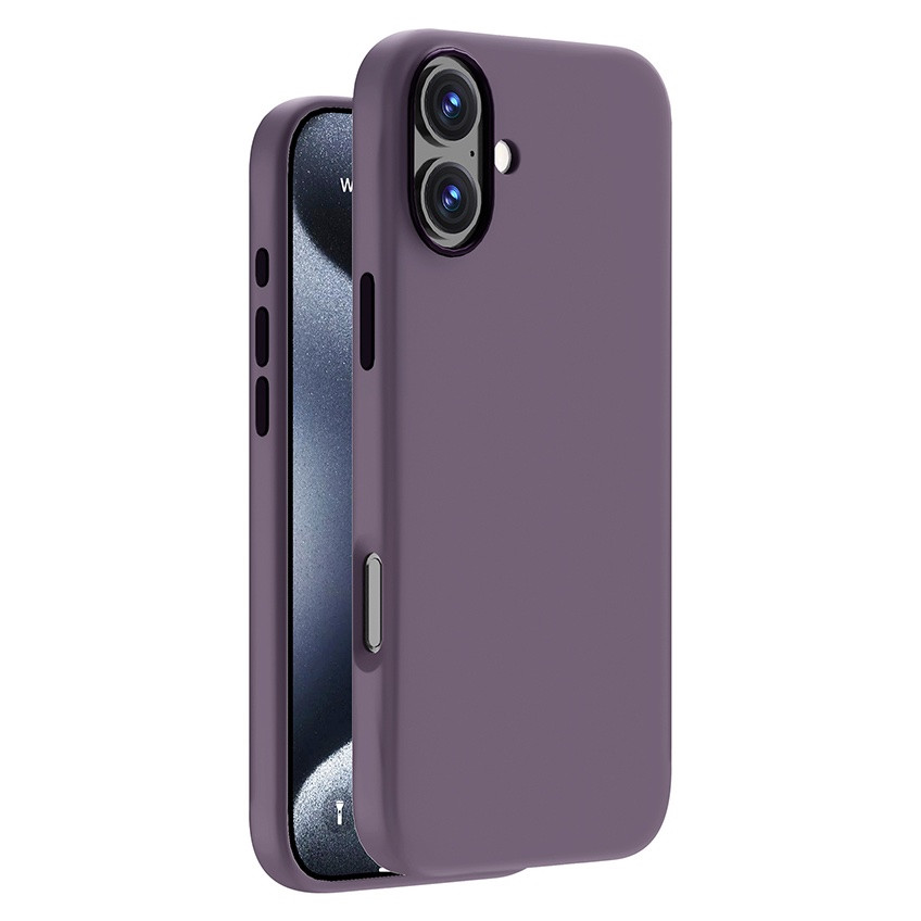 Силиконовый чехол Deppa Liquid Silicone с Magsafe для iPhone 16, тёмно-фиолетовый