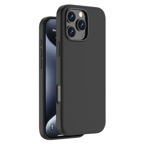 Силиконовый чехол Deppa Liquid Silicone с Magsafe для iPhone 16 Pro Max, чёрный