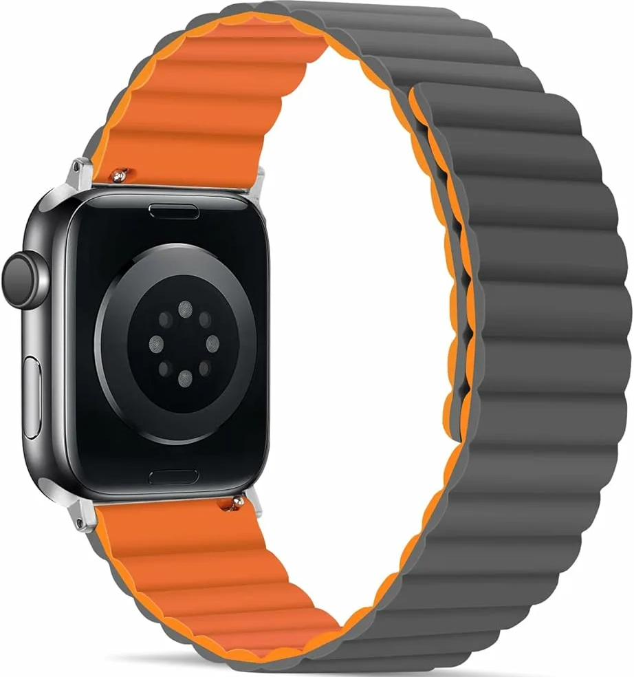 44/45/46 Cиликоновый ремень WiWu Magnetic для Apple Watch, оранжевый
